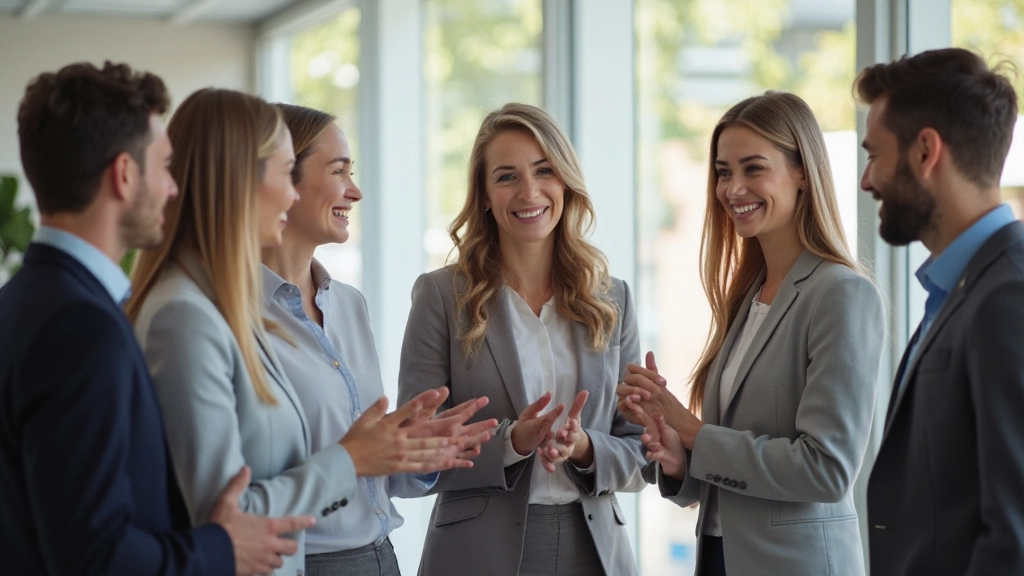 Team in positieve samenwerking in modern kantoor